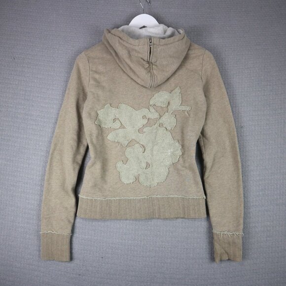 Hurley Vintage Y2k Grunge Style Hoodie Womens Medium Beige Cream - Picture 1 of 8